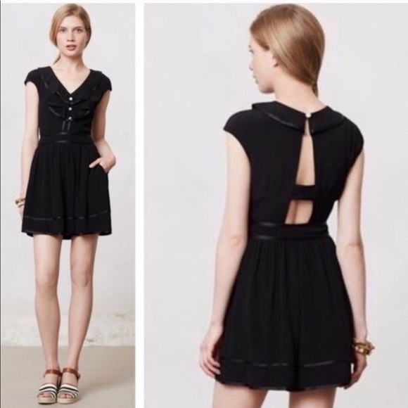 Anthropologie Pants - Anthropologie Elevenses Ruffle Open Back Romper
